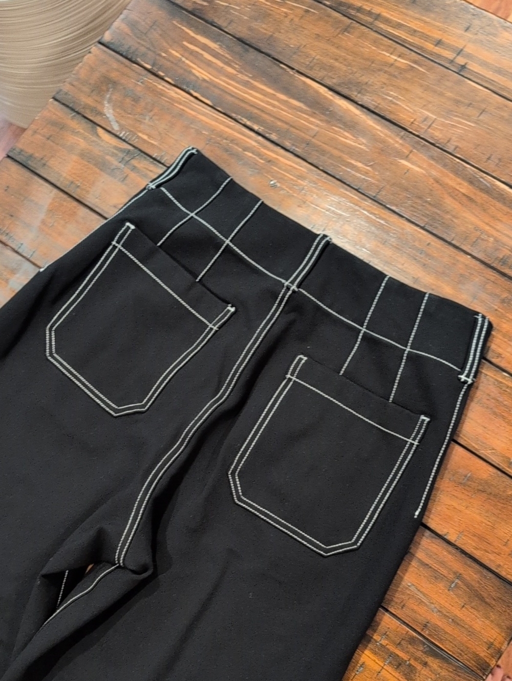 Maeve Colette Ponte Contrast Stitch Wide Leg Pant Ankle Length Tall 27.5" Inseam - Picture 8 of 9